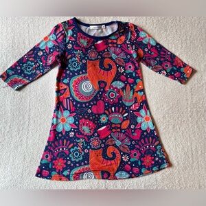 Sunshine Swing Dress, vibrant colors, cat design. Size 3T